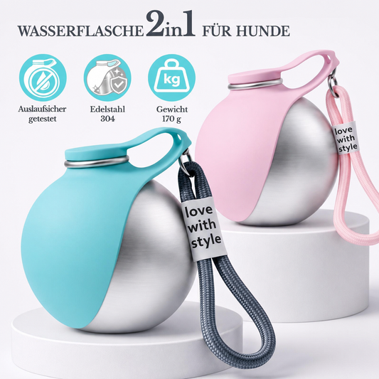 Flasche mit Napf für Hunde