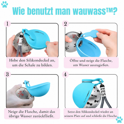 Flasche mit Napf für Hunde